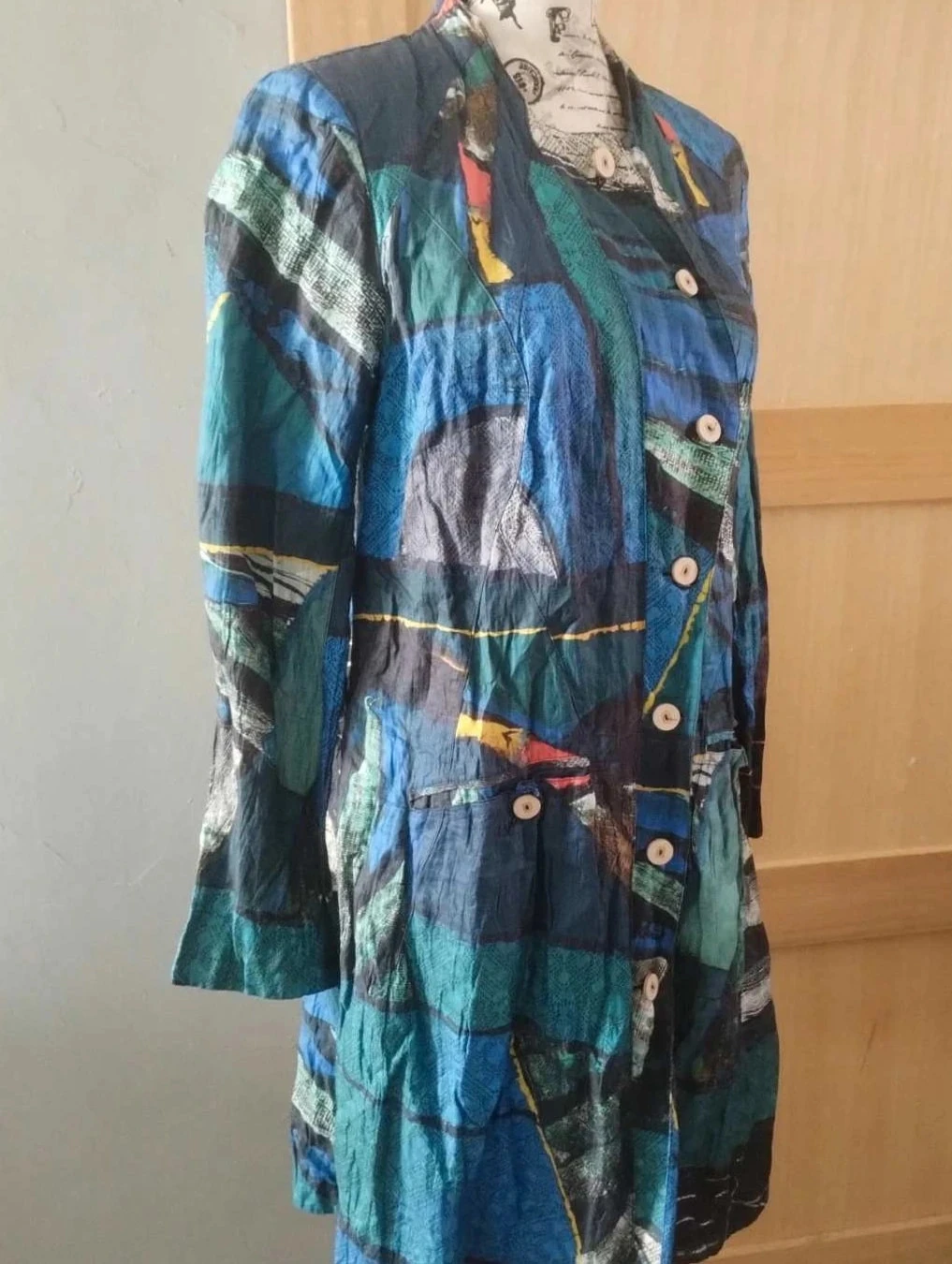 Colorful women's trench coat, Aventures Des Toiles size 42 – photo 6